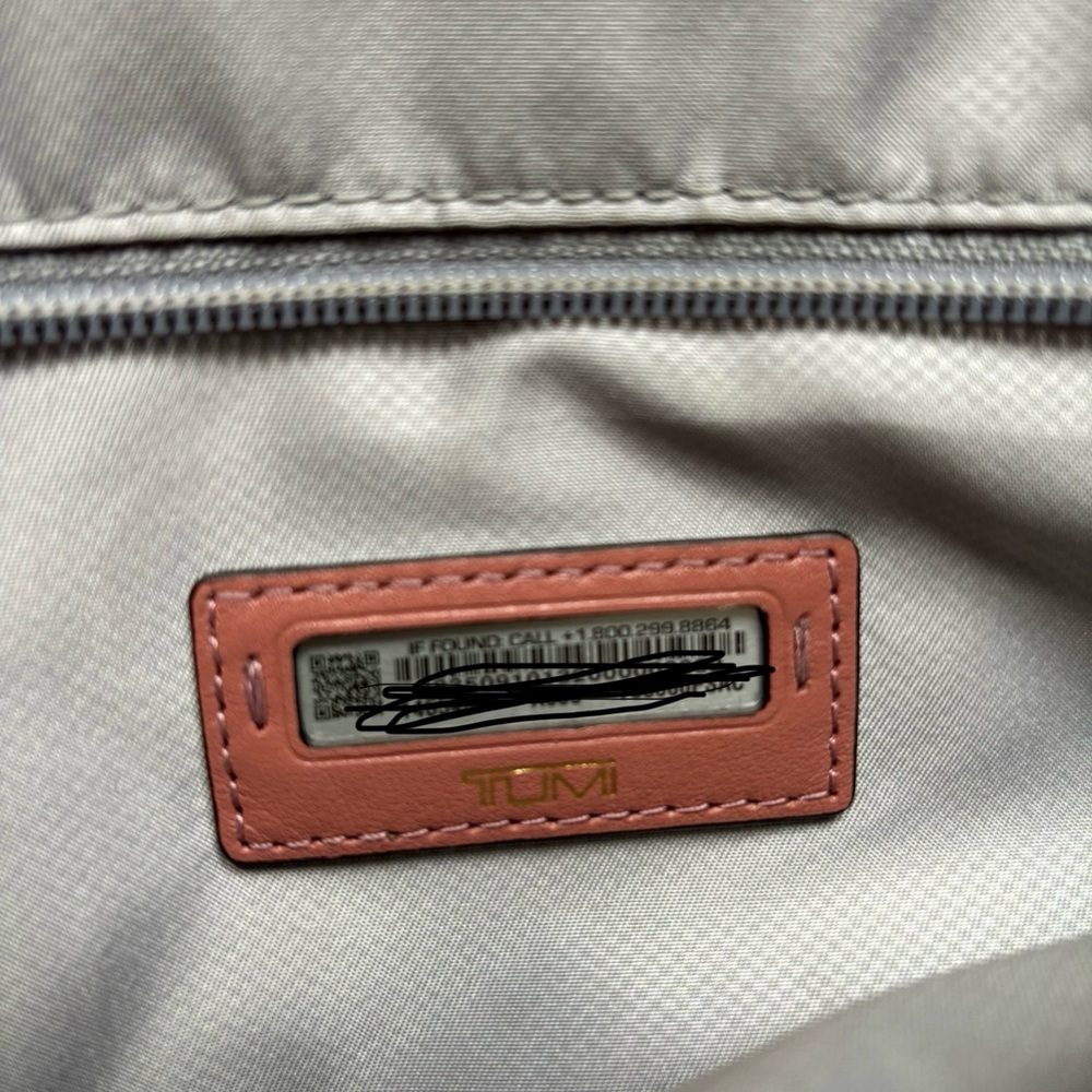 Tumi Pink Leather Zip-Top Tote Work Laptop Bag Travel Purse - Picture 10 of 10